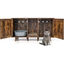 COSTWAY Cajas de Arena para Dos Gatos, Casa de Baño Oculto para Mascota con 2 Puertas, Arenero Cubierto con Entrada Sinuosa y Tablero Rascador, Mesa Auxiliar para Gatos 120 x 52 x 65 cm (Café), , large indicador imagen numero 1