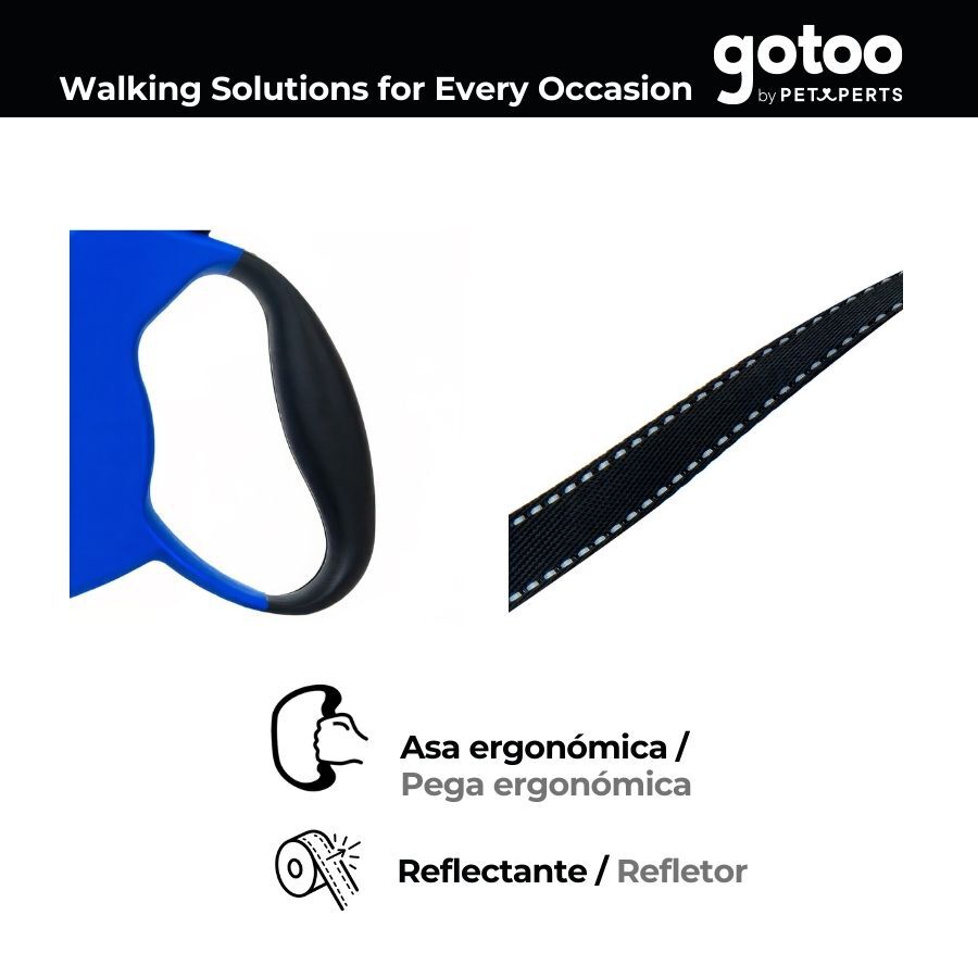 Gotoo Correa extensible azul para perros, , large Imagen numero 4