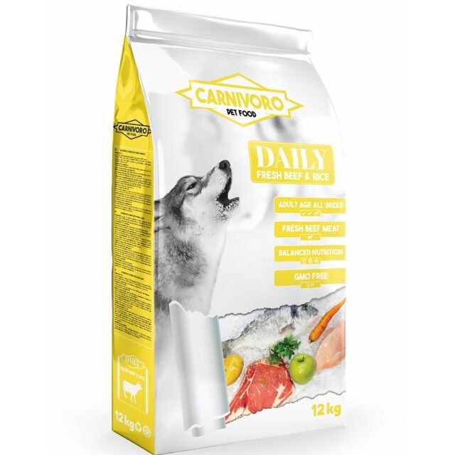CARNIVORO Daily Pienso Perros Adultos con Ternera y Arroz Integral 12 Kilos, , large Imagen numero 1