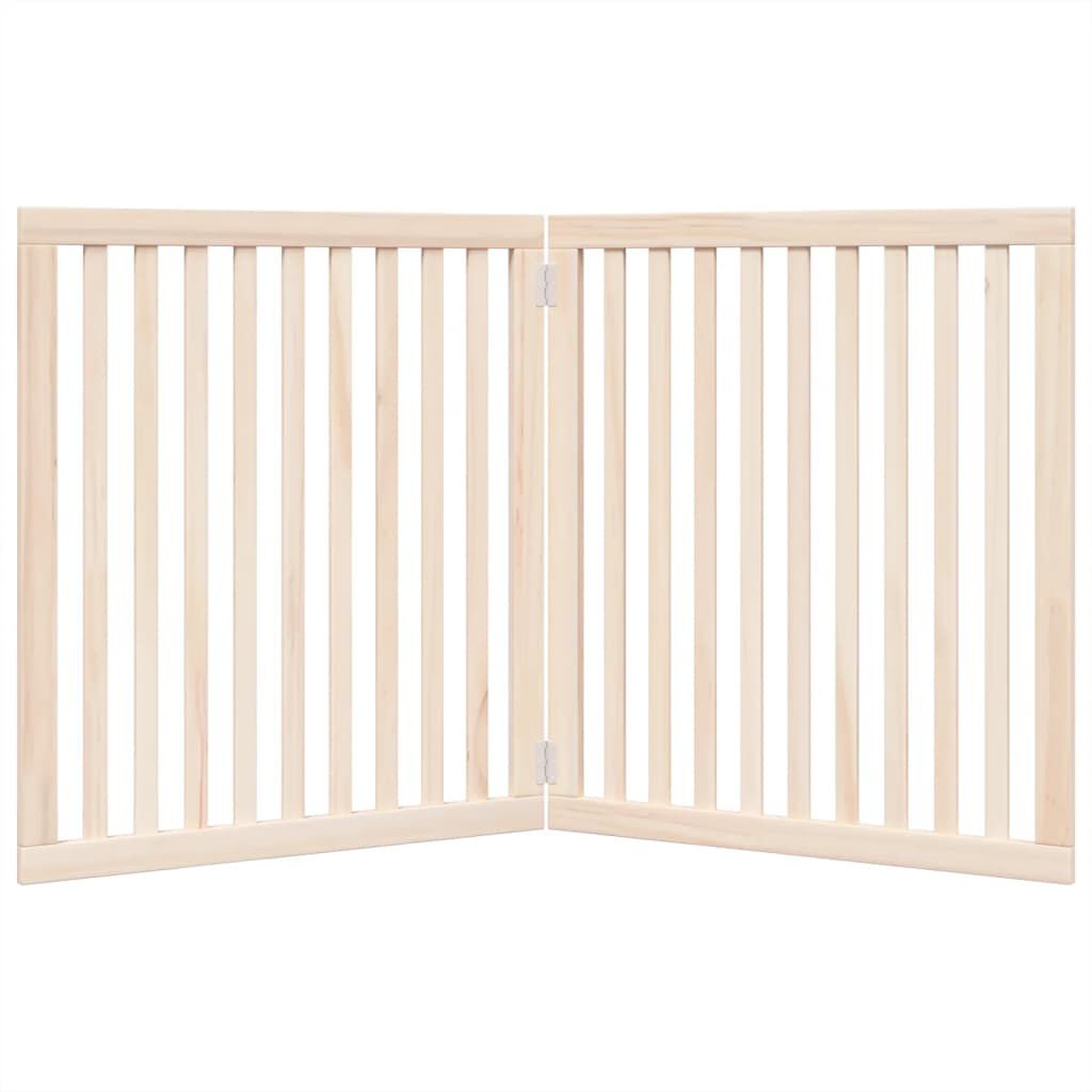 vidaXL Puerta para perros plegable 2 paneles madera de &aacute;lamo 160 cm, , large Imagen numero 4