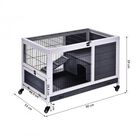 Pawhut conejera portátil con techo abatible para mascotas, , large image number null