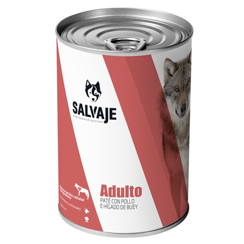 Salvaje Adulto Pollo e Hígado de Buey en Paté lata para perros, , large image number null
