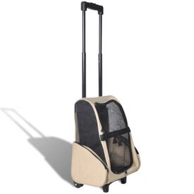 vidaXL Transportín plegable beige para mascotas
