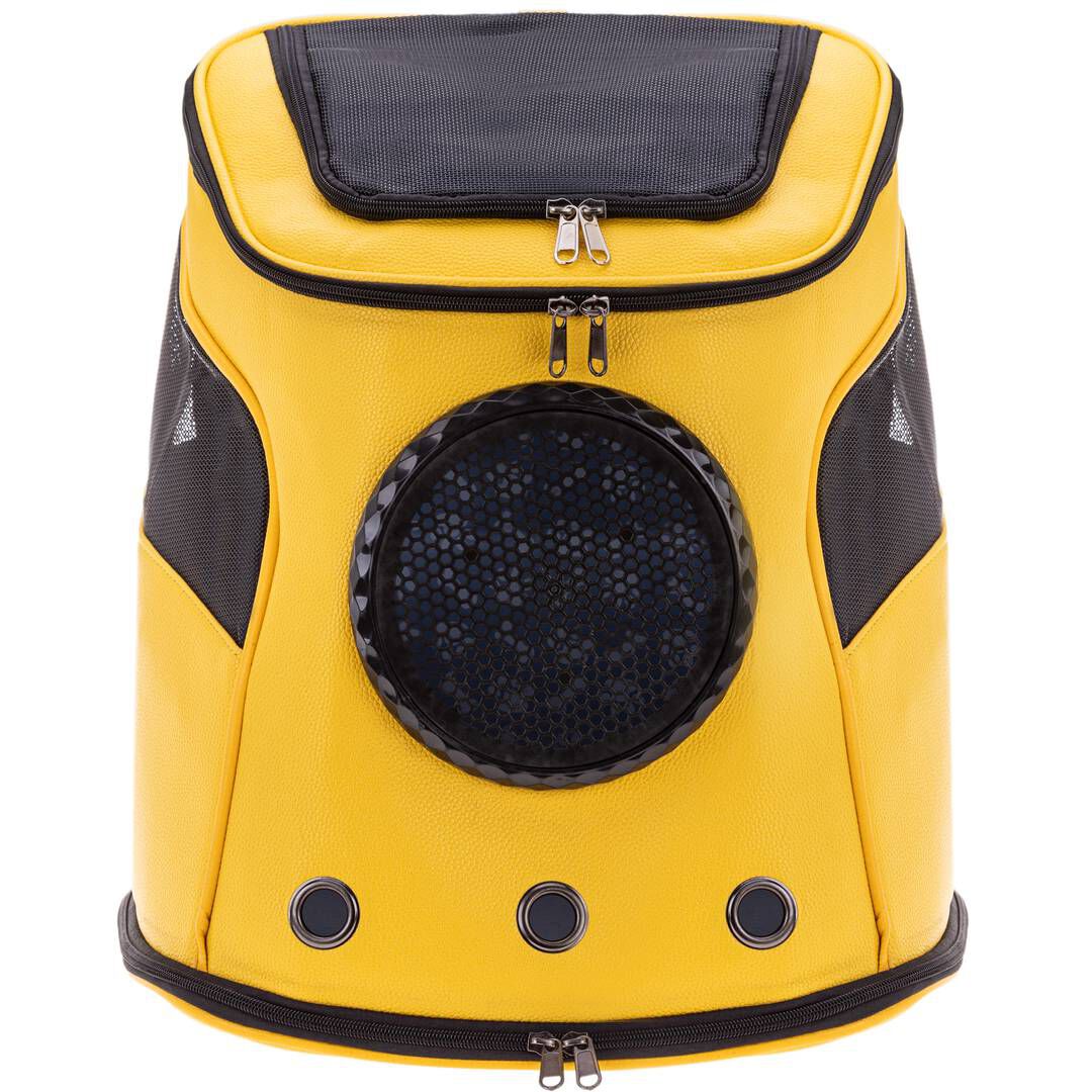 Mochila para transporte de mascotas gato y perro Transportin de imitaci&oacute;n a piel, Color negro, , large Imagen numero 3