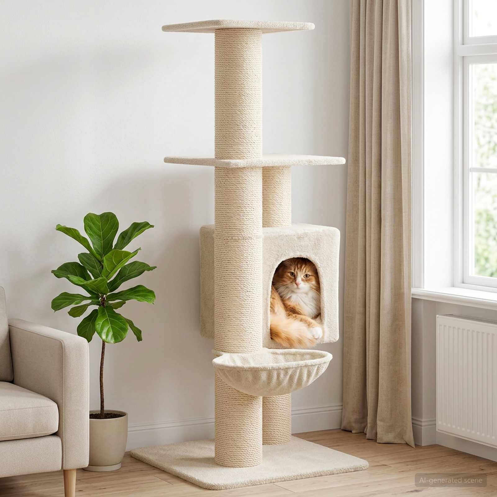 vidaXL &Aacute;rbol para gatos con postes de sisal &Aacute;rbol rascador Parque Condo, , large Imagen numero 2
