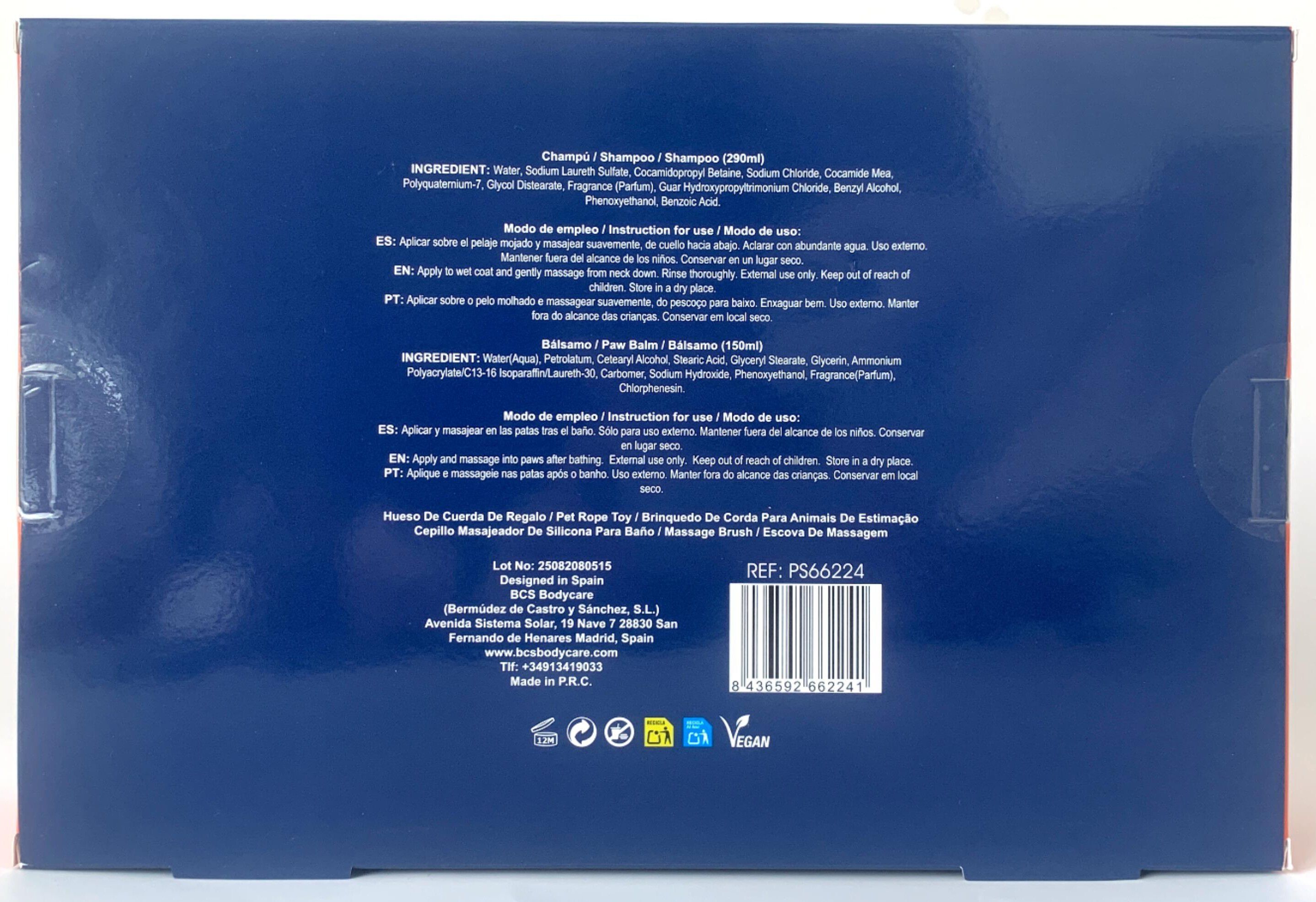 FURVANA Set de Regalo Cepillo + Mordedor para Perro (Champ&uacute; 290 ml + B&aacute;lsamo Almohadillas 150 ml + Cepillo Limpiador + Juguete Mordedor), , large Imagen numero 3