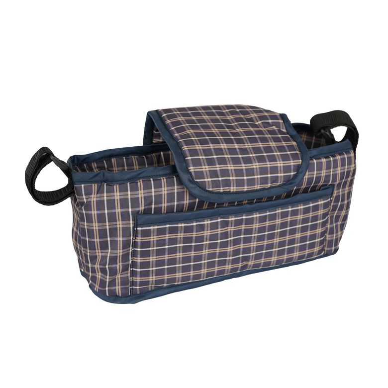 MonsterShop Bolsa caddy tartán azul para cochecito para perros y gatos thumbnail