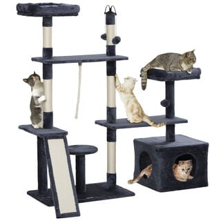PawHut Árbol Rascador gris oscuro para Gatos 