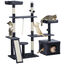 PawHut Árbol Rascador para Gatos 134 cm Torre para Gatos Rascador para Gatos con Nidos Cueva Plataformas Bolas de Juguete y Postes de Sisal Gris Oscuro, , large indicador imagen numero 1