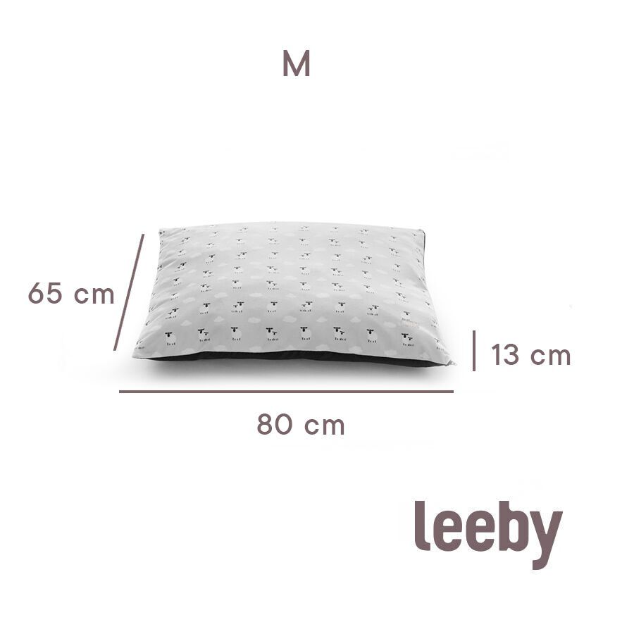Leeby Cama gris con ovejitas desenfundable para cachorros, , large Imagen numero 3