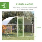 PawHut Gallinero Exterior de Acero Galvanizado 7,6x2,8x1,95 m Gallinero Grande con 4 Pisos Techo Cubierta de Tela Corral para 20-24 Gallinas Conejos Aves Plata, , large image number null