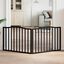 vidaXL Puerta para perros plegable 2 paneles madera álamo negra 160 cm, , large indicador imagen numero 2