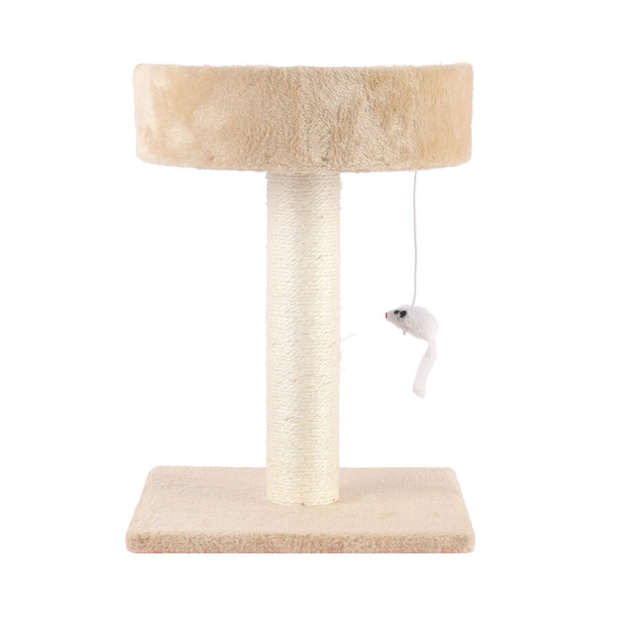 Leeby Tigrou rascador con cama y juguete beige para gatos, , large Imagen numero 3
