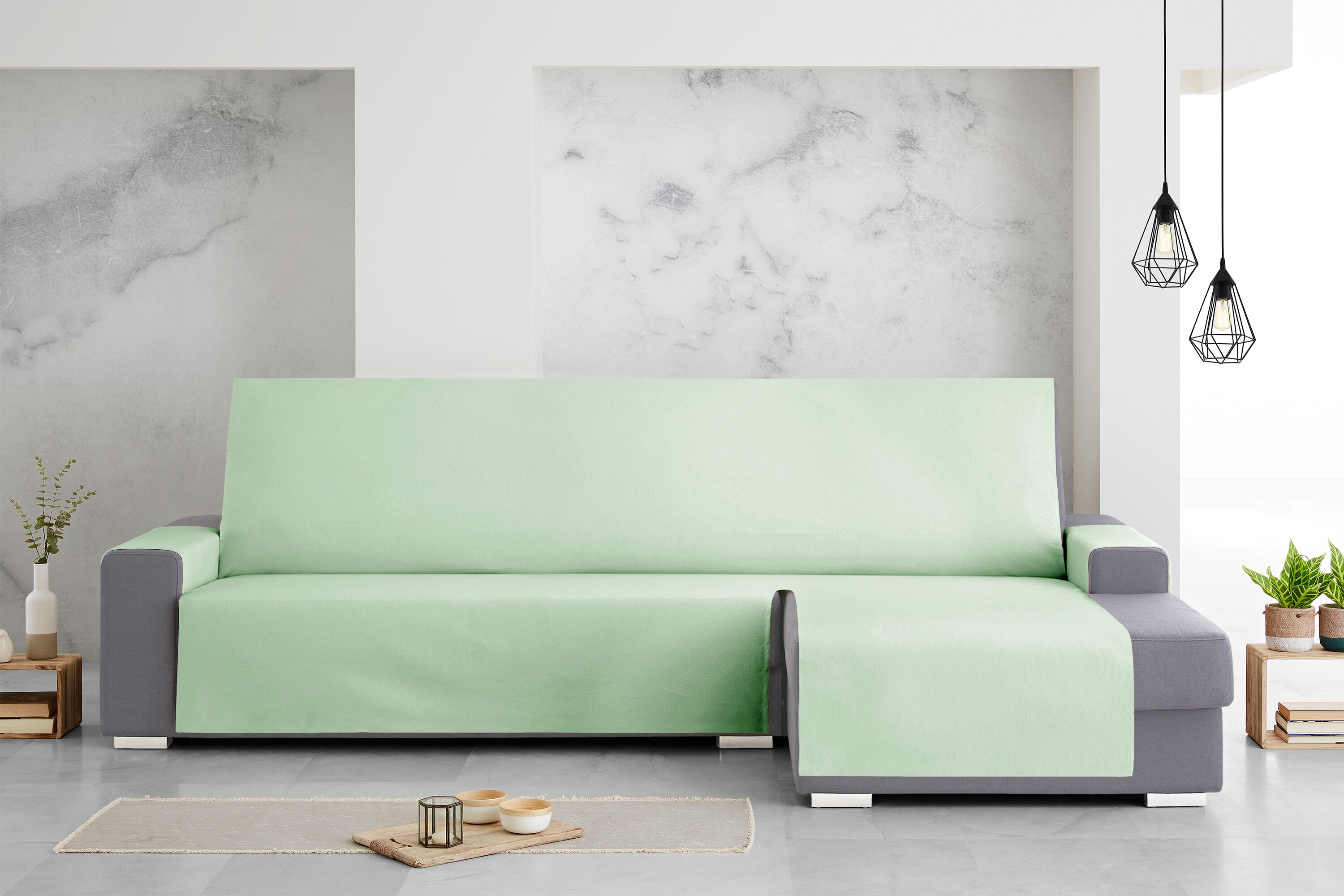 Protector Cubresofa Sofa Chaise Longue Derecha Extra Royale 290 cm. Color Verde, , large Imagen numero 3