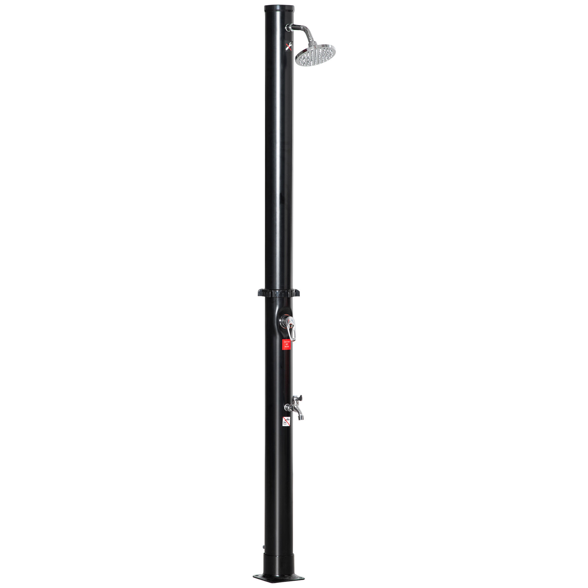 Outsunny Ducha Solar de 20 Litros para Exterior Ducha de Piscina con Cabezal de Ducha Grifo y Regulador de Agua Caliente M&aacute;x. 60℃ Conexi&oacute;n de Manguera de Jard&iacute;n para Patio Playa &Oslash;11x217 cm Negro, , large Imagen numero 1