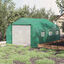 Outsunny Invernadero de Túnel verde con puerta  y 6 ventanas enrollables para cultivo de plantas y flores., , large indicador imagen numero 2