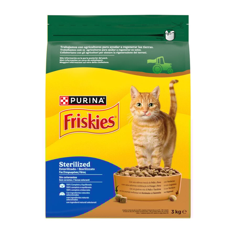 3 kg Friskies Sterilized Pollo y Pavo con Verduras pienso para gatos, , large Imagen numero 1