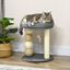 PawHut Árbol Rascador para Gatos Pequeño Torre para Gatos Centro de Actividades para Gatitos con Nido 4 Bolas y Poste de Sisal Carga 15 kg Ø40x48 cm Gris y Beige, , large indicador imagen numero 2