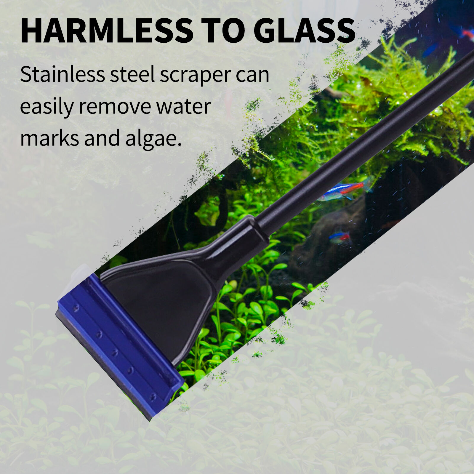 Nobleza - Limpieza Acuario, 5 en 1 Kit de Limpiador Acuario con Red, Esponja de Limpieza en &Aacute;ngulo Recto,  Rastrillo de Grava, Rascador para Vidrio, Esponja Plana Grande, , large Imagen numero 5