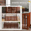 PawHut Barrera de Seguridad para Perros Plegable para Escaleras y Puertas Valla para Perros Pequeños de 4 Paneles con Soporte de Pie para Interiores 205x30x60 cm Marrón, , large indicador imagen numero 5