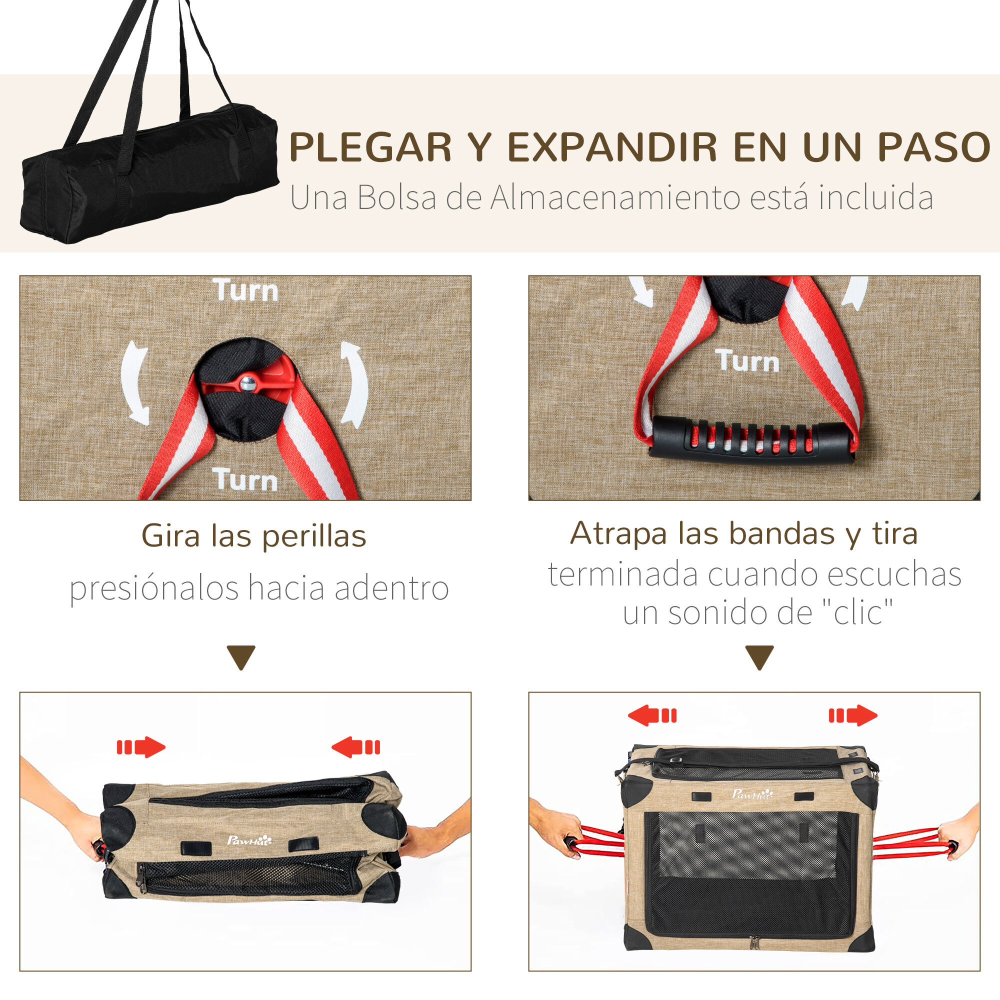 PawHut Transport&iacute;n Mochila para Gatos Perros Peque&ntilde;os, , large Imagen numero 5