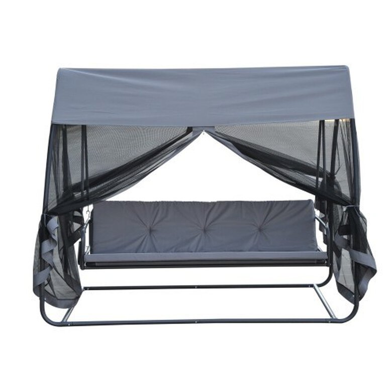 Columpio-cama de 3 plazas Outsunny color Negro, , large image number null