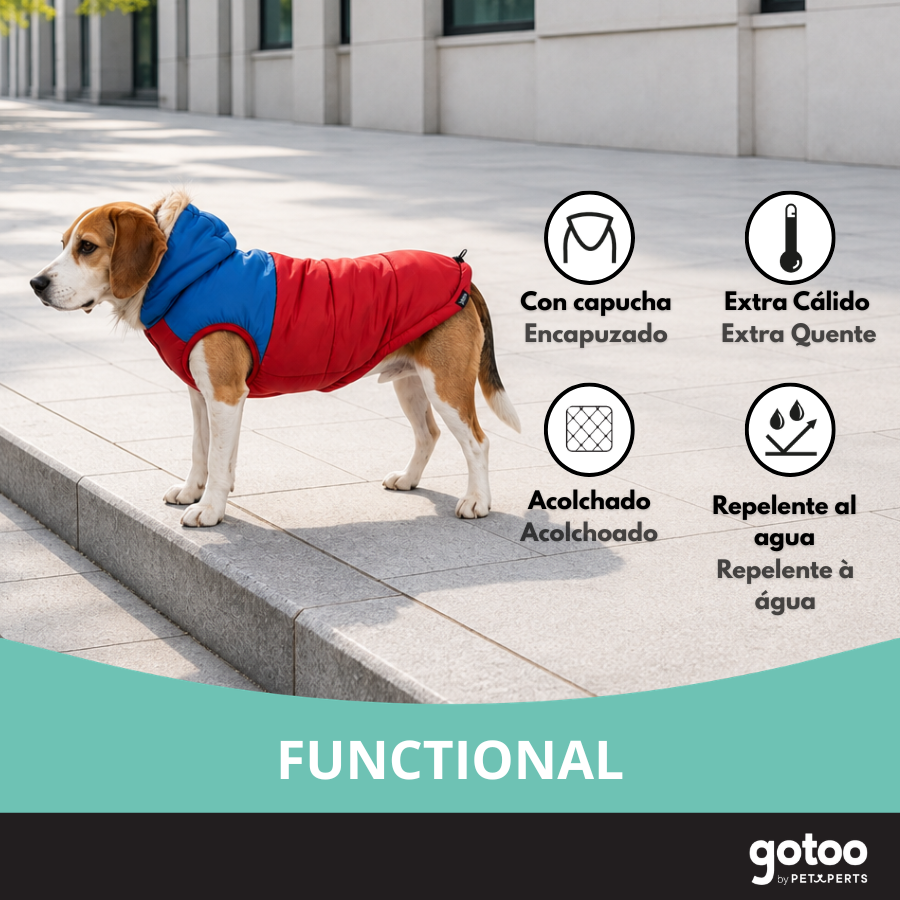 Gotoo Abrigo Rojo con Capucha para perros, , large Imagen numero 6
