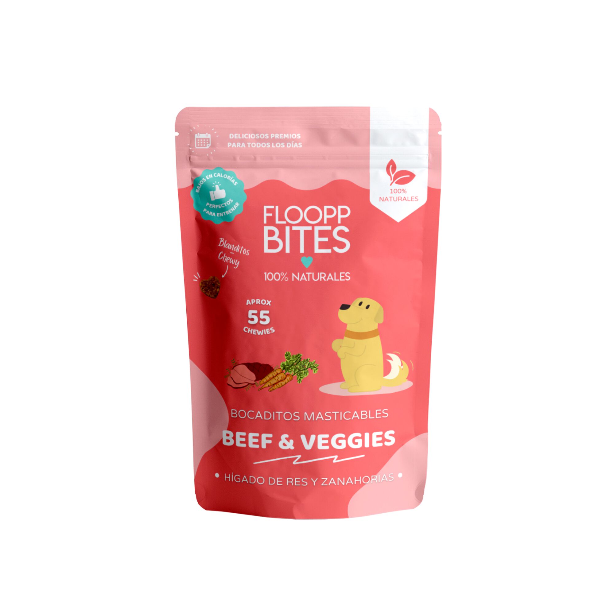 FlooppBITES Carne y Vegetales Snacks Naturales para perros - Pack 6