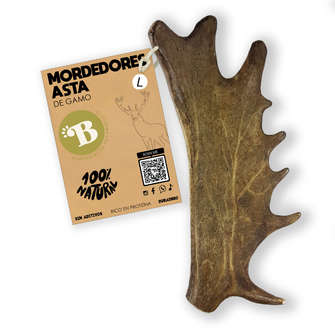 BIMORDISCOS Asta de gamo para perros Pack 2 x L, , large Imagen numero 1