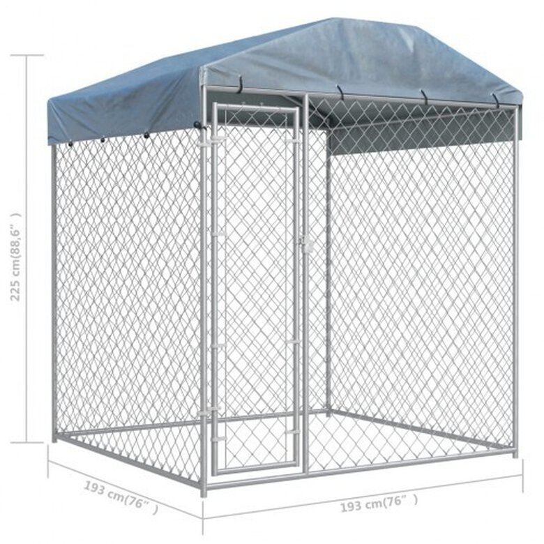 Perrera con toldo protector color Plateado, , large image number null