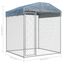vidaXL Perrera con toldo protector Plateado para mascotas, , large indicador imagen numero 14
