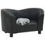 Vidaxl sofá de cuero negro para perros, , large indicador imagen numero 1