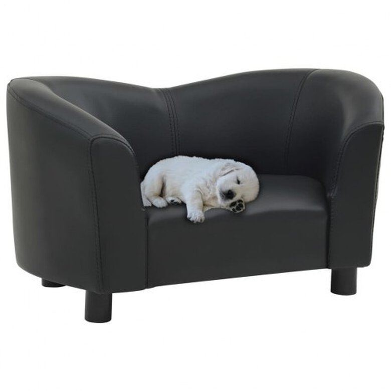 Vidaxl sofá de cuero negro para perros, , large image number null