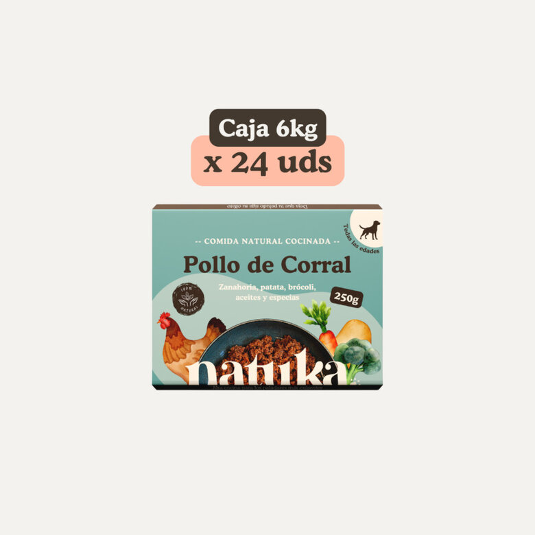 Comida para perros. Menú cocinado de pollo de corral