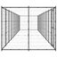 Vidaxl perrera de acero con puerta de bisagra negra para perros, , large indicador imagen numero 10