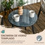Outsunny Conjunto de Muebles de Jardín 3 Piezas Juego de Muebles de Terraza Incluye Mesa con Encimera de Vidrio Templado y 2 Sillones con Cojines Reposabrazos de Cuerda Polipropileno Gris, , large indicador imagen numero 5