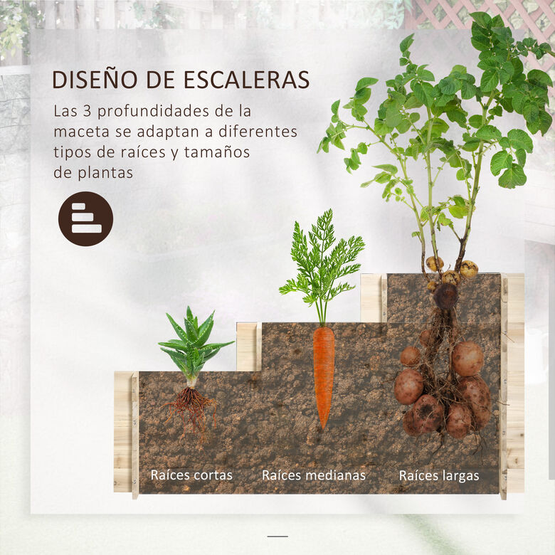 Outsunny Huerto Urbano Madera exterior Natural thumbnail