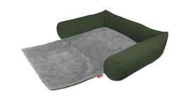 Gauty Cama Redonda Tela Impermeable y pelo - Verde y gris para Perros y Gatos  
