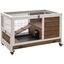 PawHut Jaula para Conejos de Madera Conejera para Mascotas Pequeñas Portátil Interior con Techo Abrible Rampa Bandeja Extraíble para Conejillos de Indias 90x53x59 cm Marrón, , large indicador imagen numero 1