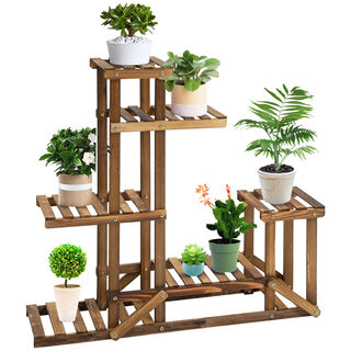 Outsunny Soporte de Madera para Flores Estantería para hogar