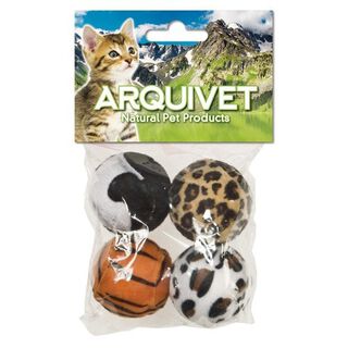 Pack de 4 pelotas con estampado para gatos color Variado