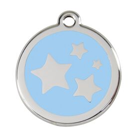 Red Dingo Placa identificativa Acero Inoxidable Esmalte Estrella Azul Claro para perros