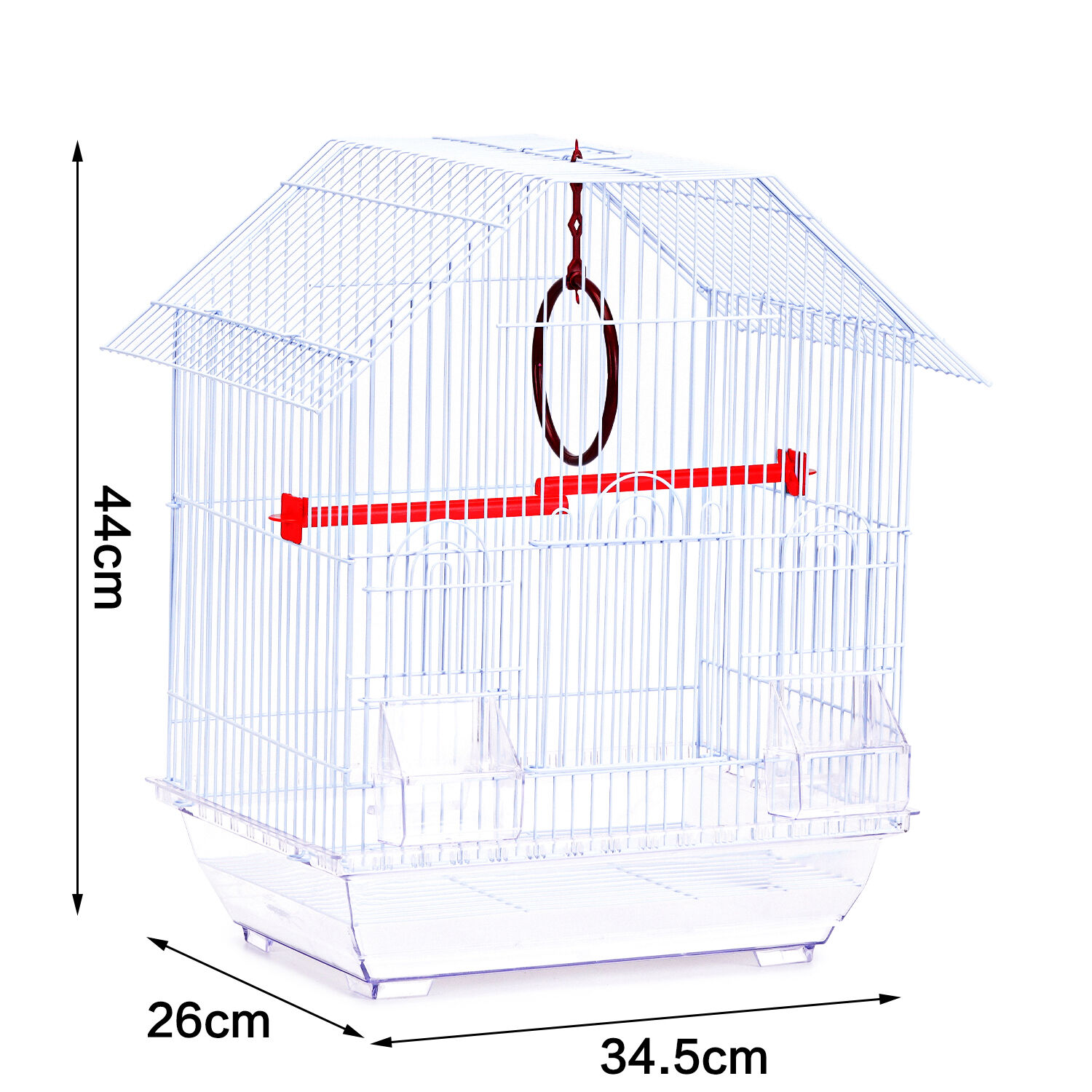 Jaula para pajaro 34.5x26x44cm , incluyen 2 palos ,1 columpio y 2 comederos, , large Imagen numero 2