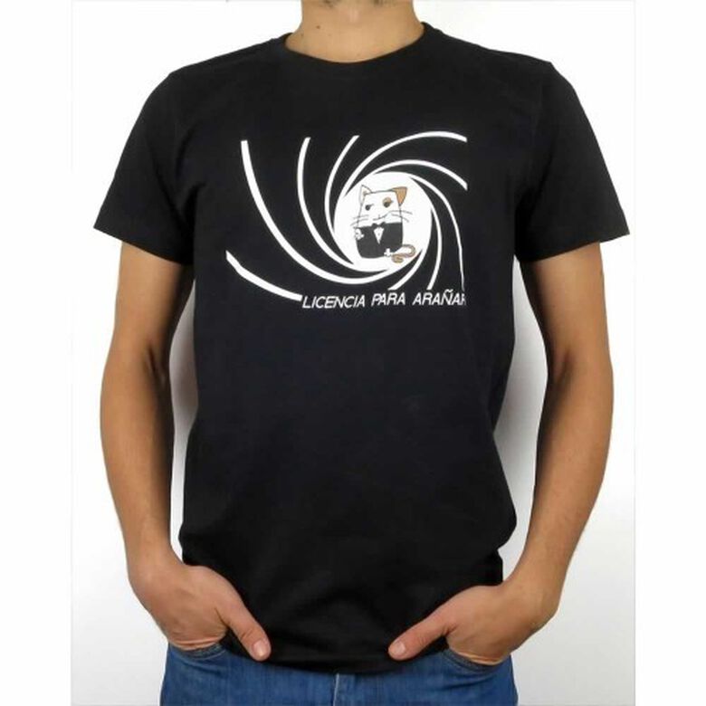 Camiseta hombre &quot;Licencia para arañar&quot; color Negro thumbnail