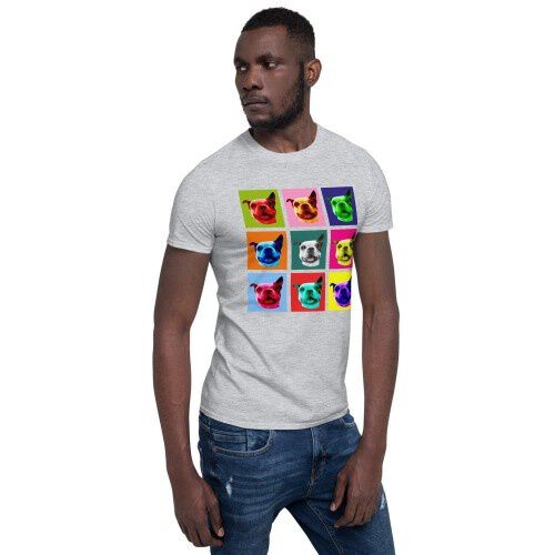 Mascochula camiseta hombre warhol personalizada con tu mascota gris thumbnail