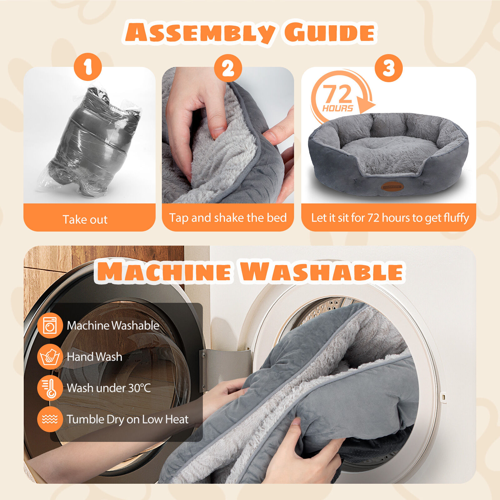 Nobleza Cama reversible gris Perros Pequeños thumbnail