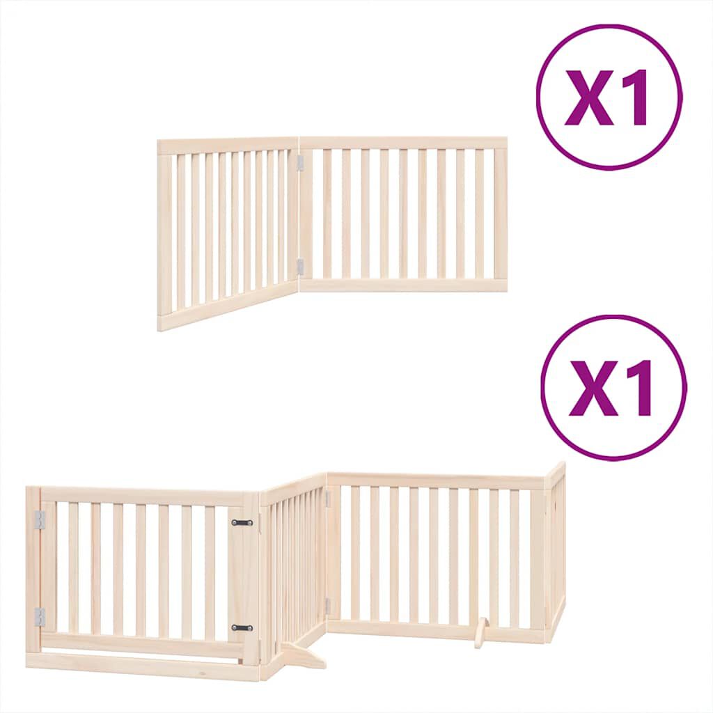 vidaXL Puerta para perros plegable 6 paneles madera de &aacute;lamo 480 cm, , large Imagen numero 6