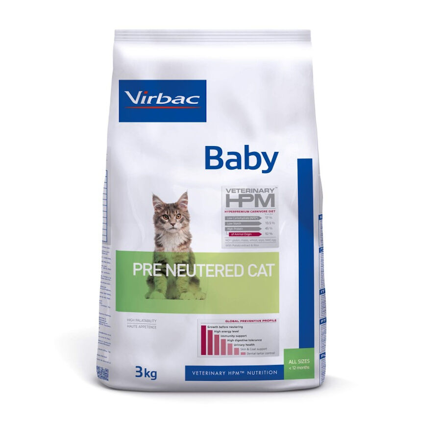 3 kg Virbac Baby Pre Neutered HPM Pienso para gatos, , large Imagen numero 1