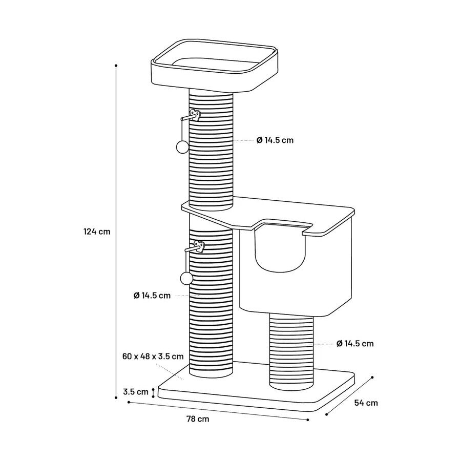 Flamingo Viola &Aacute;rbol Rascador con cueva para gatos, , large Imagen numero 3