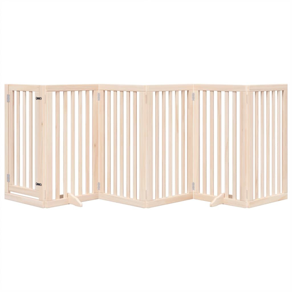 vidaXL Puerta para perros plegable 6 paneles madera de &aacute;lamo 300 cm, , large Imagen numero 3